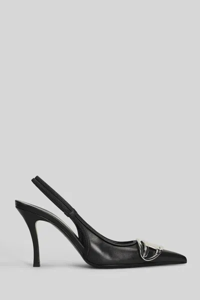 Diesel D Venus Pumps In Black Leather In Black