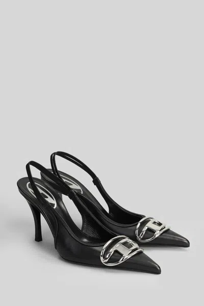 Diesel D Venus Pumps In Black Leather In Black