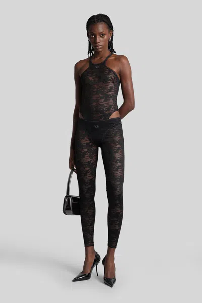 Diesel Claire-utlt Leggings In Black Polyester In Black