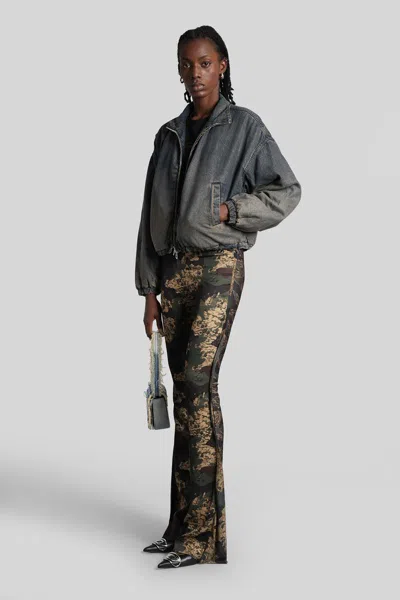 Diesel De-flower-s Bomber Jacket In Blue Cly In Gray