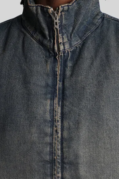 Diesel De-flower-s Bomber Jacket In Blue Cly In Gray