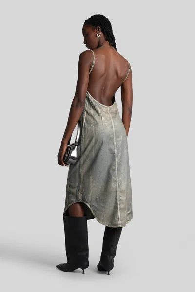 Diesel De-vera-s Long Dress In Blue Cotton In White