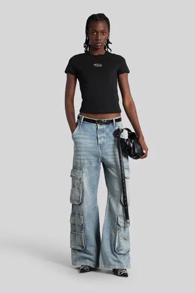 Diesel De-sire-cargo Jeans In Blue Cotton In Blue