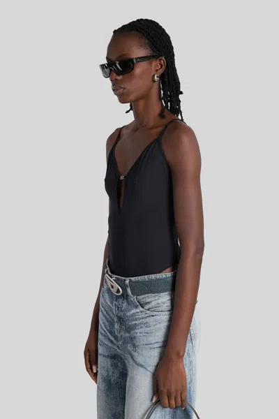 Diesel Ufby-oval-d-bodysuit Body In Black Polyester In Black