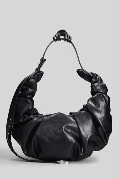 Diesel Grab-d L-large Scrunched Hobo Bag In Shiny Pu In Black