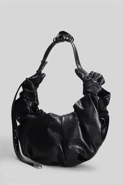 Diesel Grab-d L-large Scrunched Hobo Bag In Shiny Pu In Black