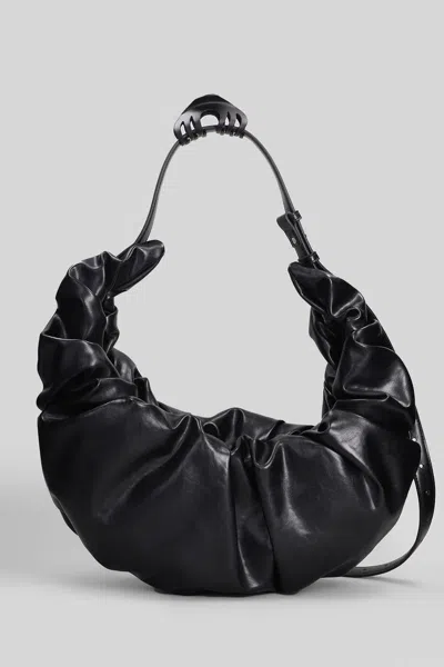 Diesel Grab-d L-large Scrunched Hobo Bag In Shiny Pu In Black