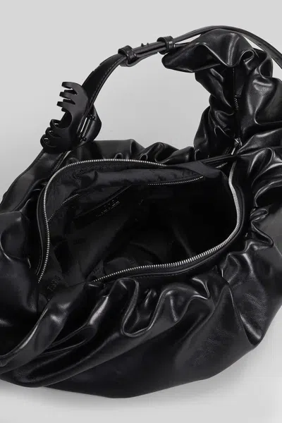 Diesel Grab-d L-large Scrunched Hobo Bag In Shiny Pu In Black