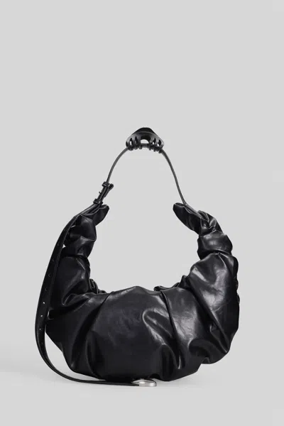 Diesel Grab-d L-large Scrunched Hobo Bag In Shiny Pu In Black
