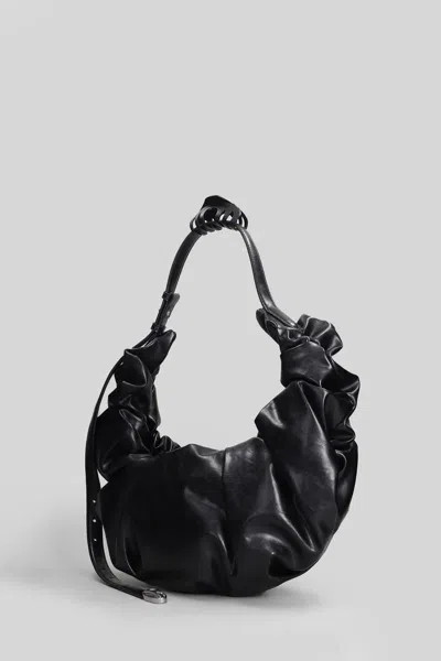 Diesel Grab-d L-large Scrunched Hobo Bag In Shiny Pu In Black