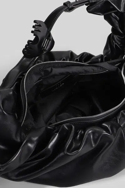 Diesel Grab-d L-large Scrunched Hobo Bag In Shiny Pu In Black