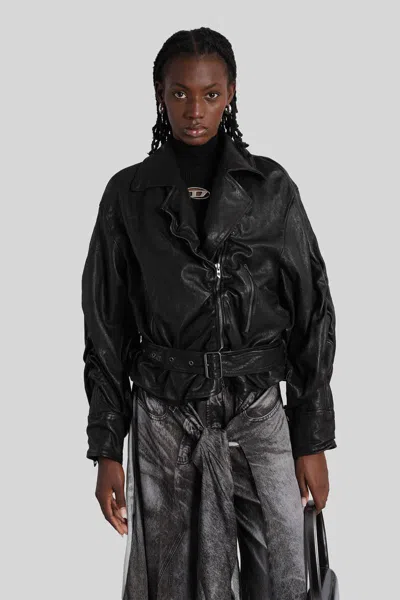 Diesel L-oys Biker Jacket In Black