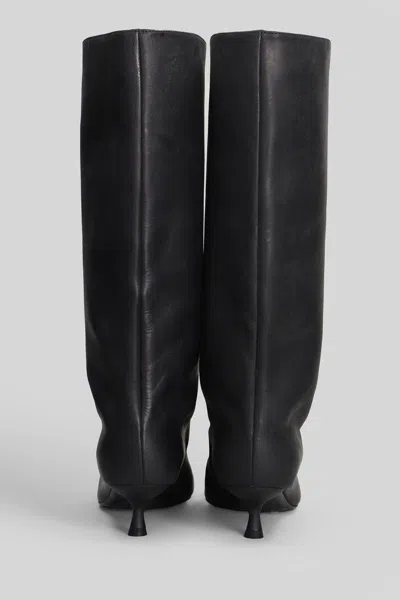 Diesel Venus 40 Tube High Heels Boots In Black Leather In Black