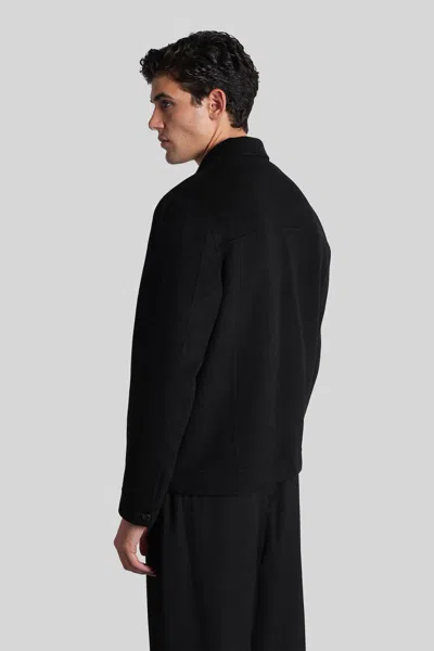 Attachment Casual Jacket In Black Wool In Black