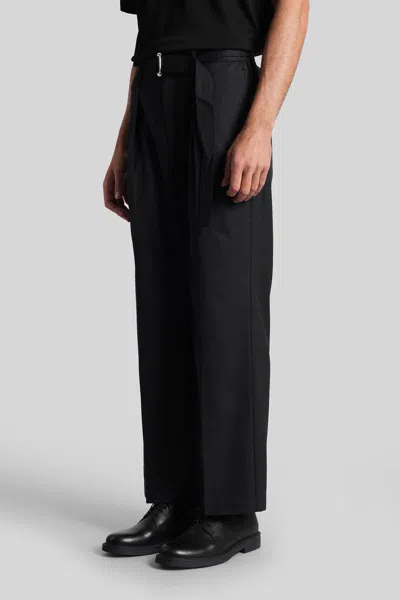 Attachment Pants In Black Polyester In Black