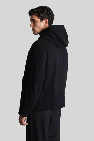 Attachment Casual Jacket In Black Wool In Black