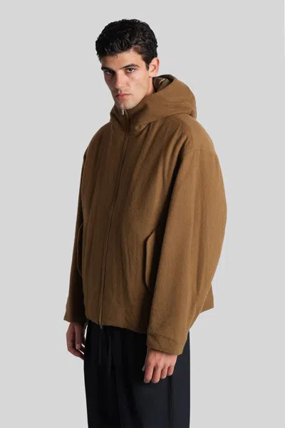 Attachment Casual Jacket In Camel Wool In Brown
