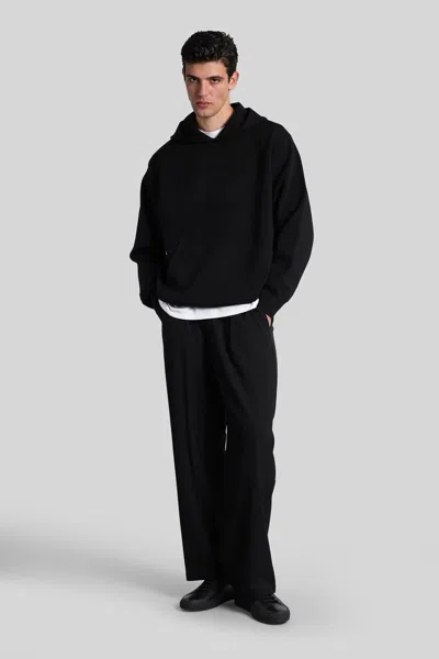 Attachment Sweatshirt In Black Wool In Black