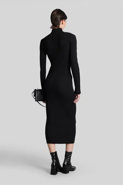 Courrèges Long Dress In Black Viscose In Black