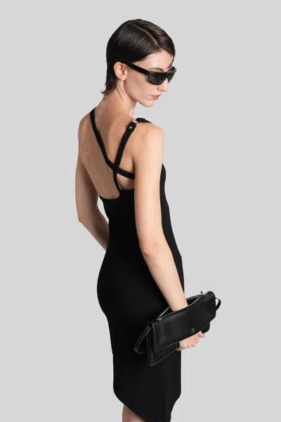 Courrèges Mini Dress In Black Viscose In Black