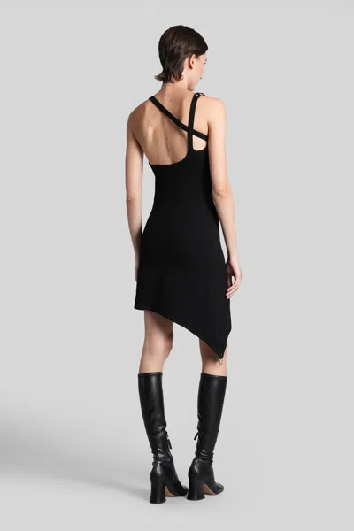 Courrèges Mini Dress In Black Viscose In Black
