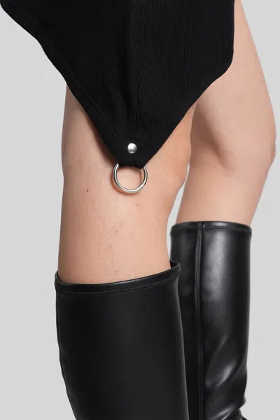 Courrèges Mini Dress In Black Viscose In Black