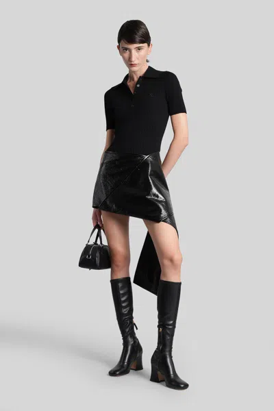 Courrèges Polo In Black Viscose In Black