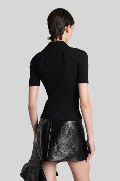 Courrèges Polo In Black Viscose In Black