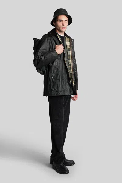 Barbour Beadle Wax Casual Jacket In Green Cotton In Green