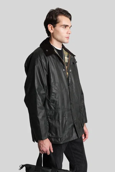 Barbour Beadle Wax Casual Jacket In Green Cotton In Green