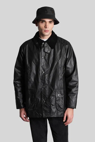 Barbour Beadle Wax Casual Jacket In Black Cotton In Black