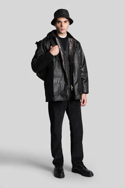 Barbour Beadle Wax Casual Jacket In Black Cotton In Black