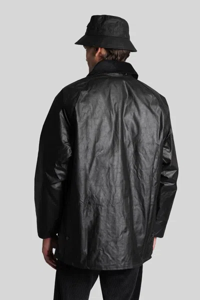 Barbour Beadle Wax Casual Jacket In Black Cotton In Black