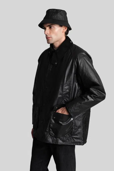 Barbour Beadle Wax Casual Jacket In Black Cotton In Black