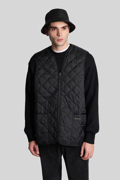 Barbour Quilted Waistcoat Vest In Black Polyester In Black