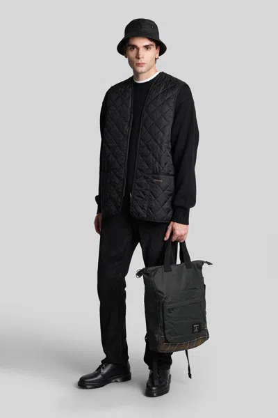 Barbour Quilted Waistcoat Vest In Black Polyester In Black