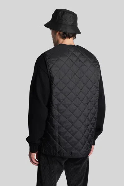 Barbour Quilted Waistcoat Vest In Black Polyester In Black