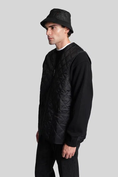 Barbour Quilted Waistcoat Vest In Black Polyester In Black