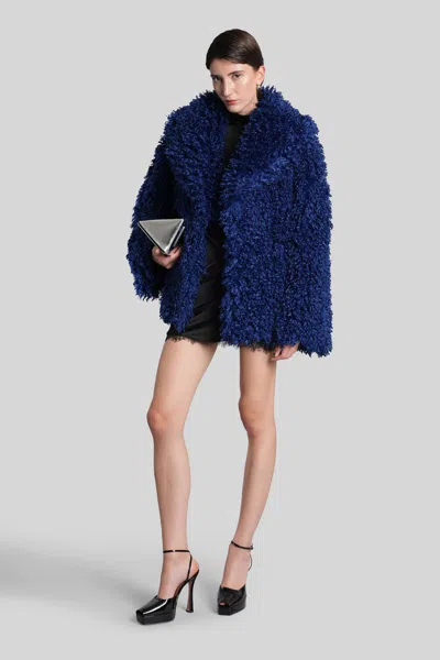 Rotate Birger Christensen Fur & Shearling In Blue