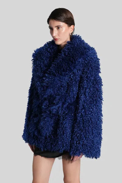 Rotate Birger Christensen Fur & Shearling In Blue