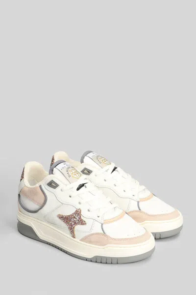 Ama Brand Sneakers In White Suede And Leather In White