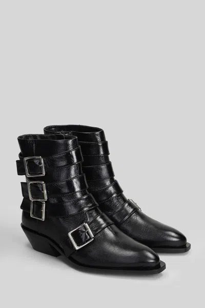 Alohas Buckled Pointed-toe Boots In Black