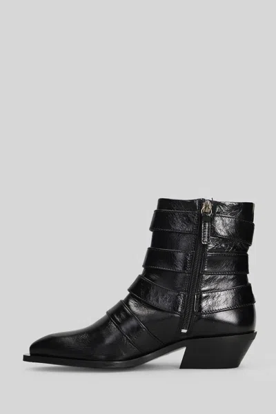 Alohas Buckled Pointed-toe Boots In Black