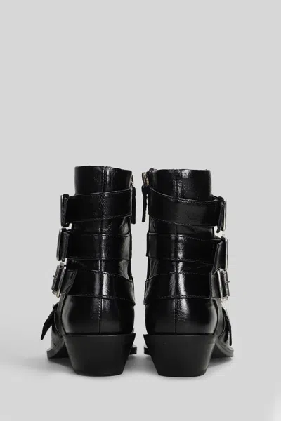 Alohas Buckled Pointed-toe Boots In Black