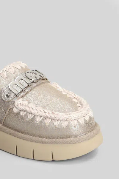 Mou Bounce Clog In Laminated Sheepskin Stone Color In Nude