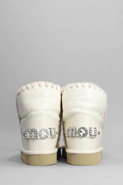 Mou Eskimo 18 Low Heels Ankle Boots In White