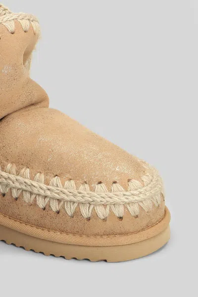 Mou Eskimo Rhinestones Logo Booties In Pink