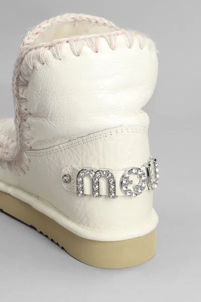 Mou Eskimo 18 Low Heels Ankle Boots In White