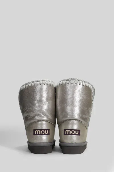 Mou Eskimo 24 Low Heels Ankle Boots In Grey Glitter In Gray