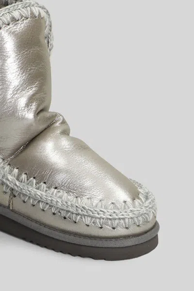 Mou Eskimo 24 Low Heels Ankle Boots In Grey Glitter In Gray